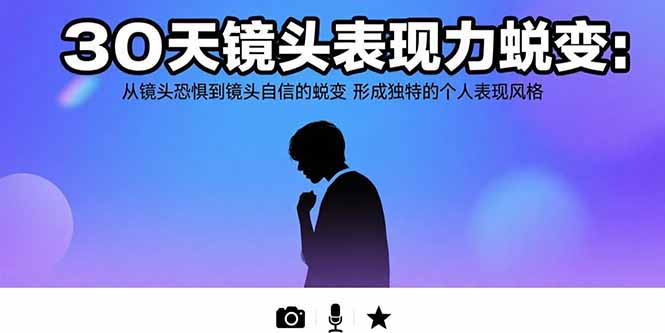 30天镜头表现力蜕变：从镜头恐惧到镜头自信的蜕变 形成独特的个人表现风格-zhangyuwc