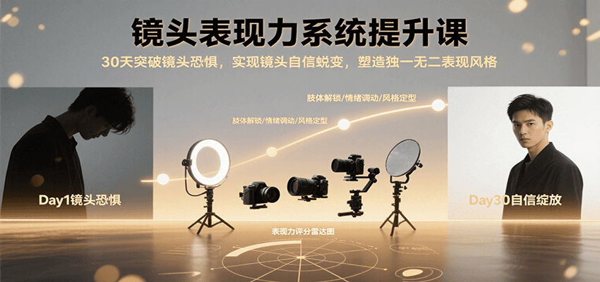 镜头表现力系统提升课，30天突破镜头恐惧实现自信蜕变，塑造独一无二表现风格-zhangyuwc