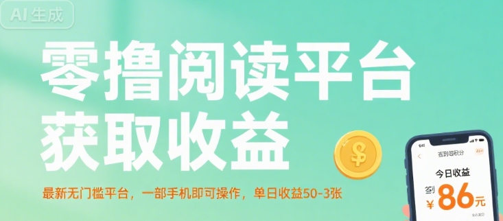 零撸阅读平台获取收益，最新无门槛平台，一部手机即可操作，单日收益50-3张【揭秘】-zhangyuwc