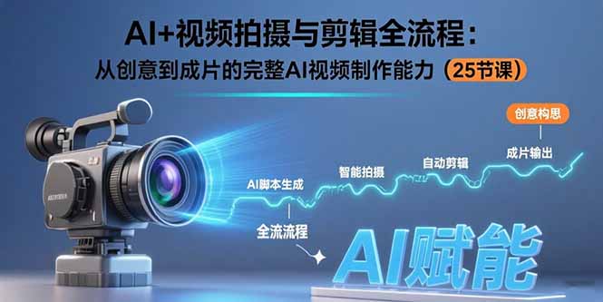 AI+视频拍摄与剪辑全流程：从创意到成片的完整AI视频制作能力(25节课-zhangyuwc