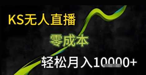 KS无人直播25年最新玩法，只需一部手机，轻松月入1W+【揭秘】-zhangyuwc