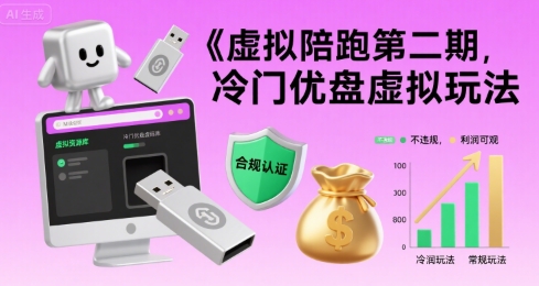 虚拟陪跑第二期，冷门优盘虚拟玩法，不违规，利润可观-zhangyuwc