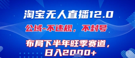 淘宝无人直播12.0，不封号，不违规，布局下半年旺季赛道，日入1k+(独家技术)【揭秘】-zhangyuwc