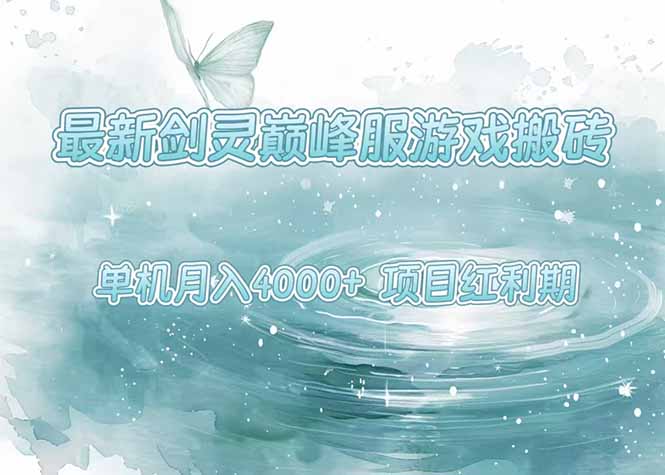 最新剑灵巅峰服游戏搬砖，项目红利期，单机稳定4000+操作简单好上手-zhangyuwc
