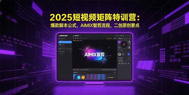 2025短视频矩阵特训营：爆款脚本公式，AIMIX智剪流程，二创原创要点-zhangyuwc