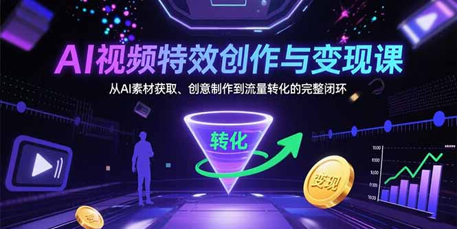 AI视频特效创作与变现课：从AI素材获取、创意制作到流量转化的完整闭环-zhangyuwc