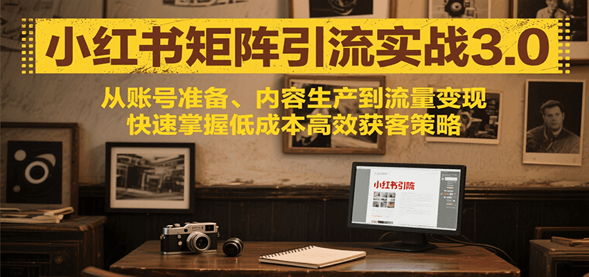 小红书矩阵引流3.0，从账号准备、内容生产到流量变现，快速掌握低成本高效获客策略-zhangyuwc