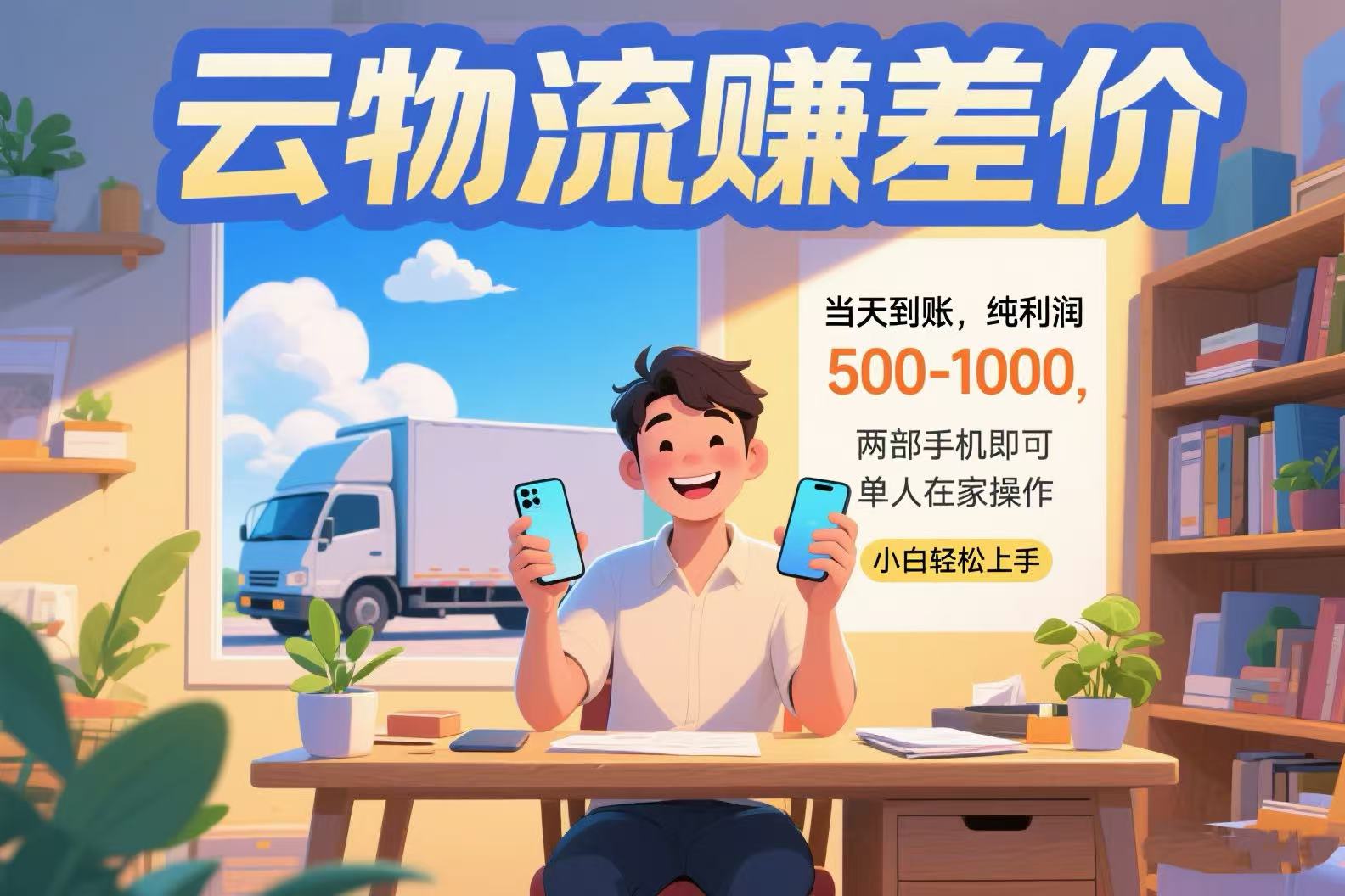 云物流赚差价 当天到账纯利润500-1000 两部手机即可 可单人在家操作 小…-zhangyuwc