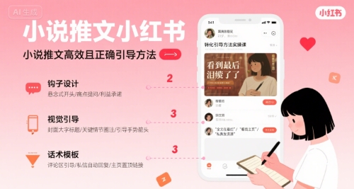 小说推文小红书高转化引导方法实操课，小说推文高效且正确引导方法-zhangyuwc