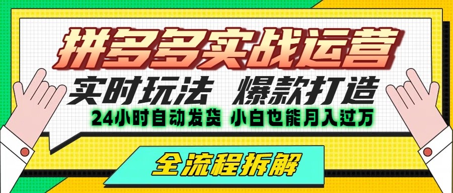 拼多多最新实战运营高投产：长久稳定项目，单店利润一天三位数-zhangyuwc