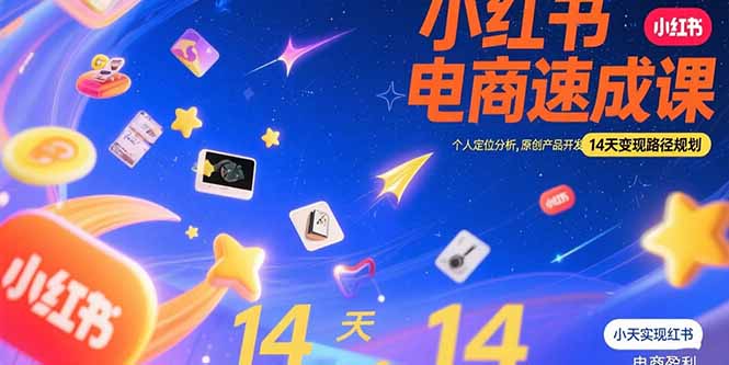 小红书虚拟电商速成课：个人定位分析，原创产品开发，14天变现路径规划-zhangyuwc