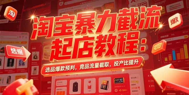 淘宝暴力截流起店教程：选品爆款预判，竞品流量截取，投产比提升-zhangyuwc