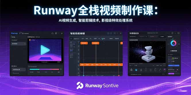Runway全栈视频制作课：AI视频生成，智能剪辑技术，影视级特效处理系统-zhangyuwc