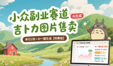 小众副业赛道 吉卜力图片售卖 单日2张+ AI一键生成【附教程】-zhangyuwc
