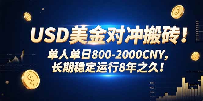 USD美金对冲搬砖!单人单日800-2000CNY，长期稳定运行8年之久!-zhangyuwc