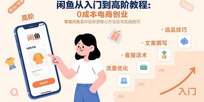 闲鱼从入门到高阶教程：0成本电商创业，掌握闲鱼卖货核心方法论与实战技巧-zhangyuwc