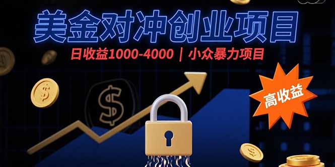 美金对冲创业项目，日收益1000-4000，小众暴力项目-zhangyuwc