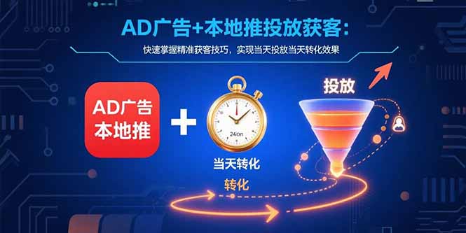 AD广告+本地推投放获客：快速掌握精准获客技巧，实现当天投放当天转化效果-zhangyuwc