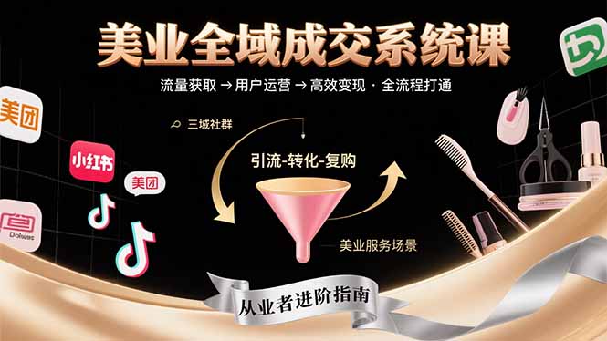 美业全域成交系统课程：帮助美业从业者打通从流量获取到高效变现全流程-zhangyuwc