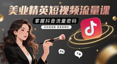 美业精英短视频流量课，掌握抖音流量密码，天天有询单，条条有转化-zhangyuwc