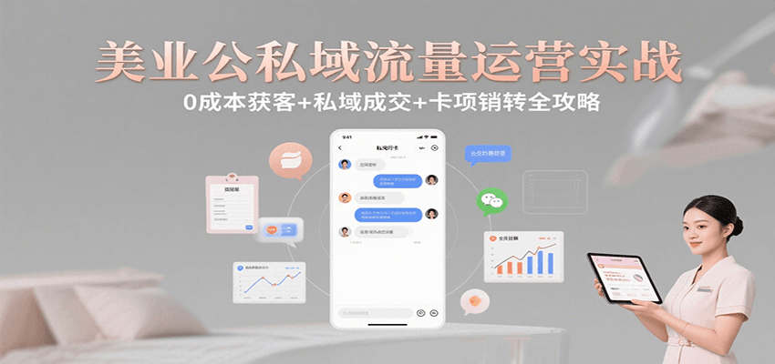 美业公私域流量运营实战：0成本获客+私域成交+卡项销转全攻略-zhangyuwc