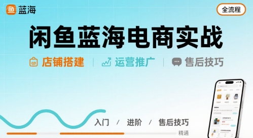 闲鱼蓝海电商实战，店铺搭建运营售后全流程-zhangyuwc