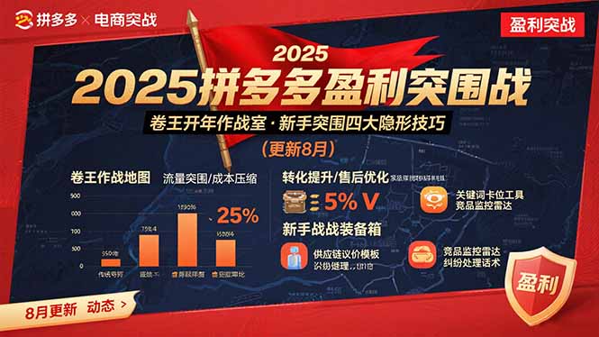 2025拼多多盈利突围战：卷王开年作战室，新手突围四大隐形技巧(更新8月-zhangyuwc