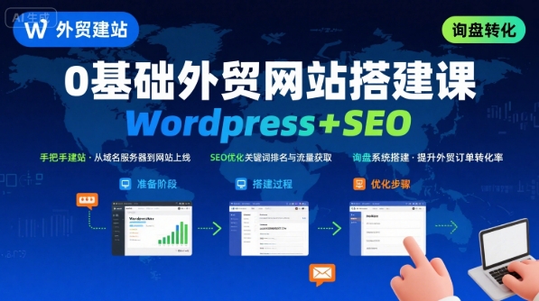 WordPress外贸建站+SEO优化课程，手把手教你从0到1搭建可获得询盘的外贸网站-zhangyuwc