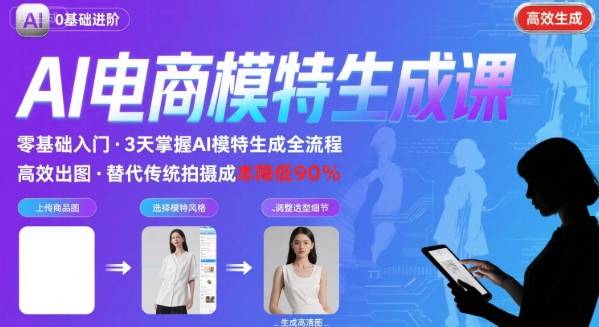 AI模特进阶课程，0基础高效生成逼真电商模特图-zhangyuwc
