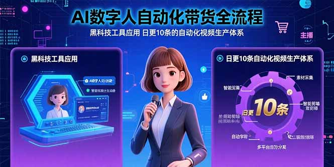 AI数字人自动化带货全流程：黑科技工具应用 日更10条的自动化视频生产体系-zhangyuwc