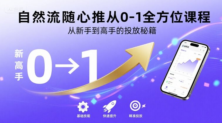 自然流随心推从0-1全方位课程，从新手到高手的投放秘籍-zhangyuwc