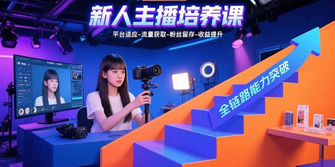 新人主播培养课：平台适应-流量获取-粉丝留存-收益提升 全链路能力突破-zhangyuwc