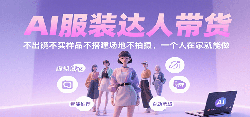AI服装达人带货，不出镜不买样品不搭建场地不拍摄，一个人在家就能做-zhangyuwc