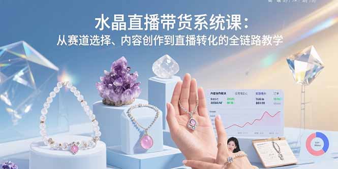 水晶直播带货系统课：从赛道选择、内容创作到直播转化的全链路教学-zhangyuwc