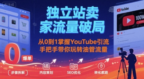 独立站卖家流量破局：从0到1掌握YouTube引流，手把手带你玩转油管流量-zhangyuwc