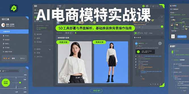 AI电商模特实战课，SD工具部署与界面解析，基础换装换背景操作指南-zhangyuwc