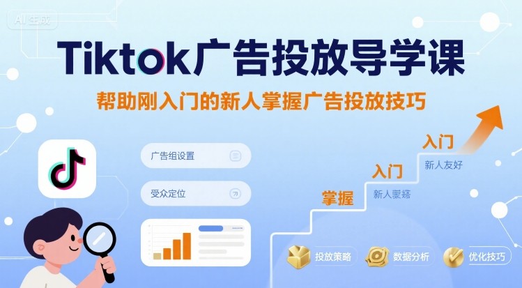 Tiktok广告投放导学课，帮助刚入门的新人掌握广告投放技巧-zhangyuwc