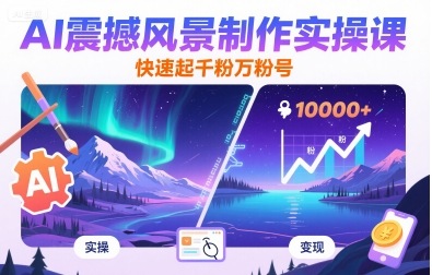 AI震撼风景制作实操课，快速起千粉万粉号-zhangyuwc