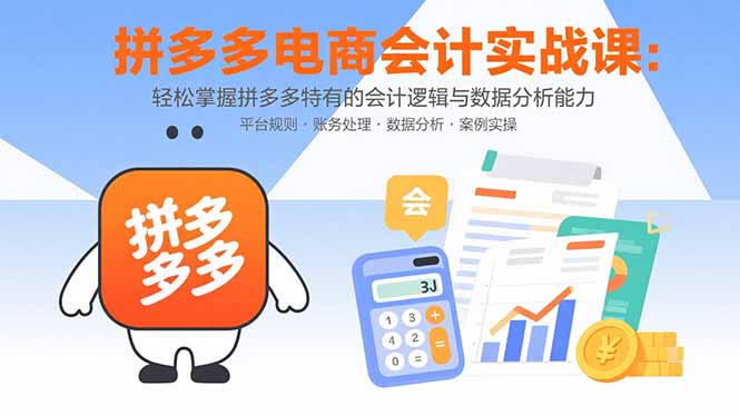 拼多多电商会计实战课：轻松掌握拼多多特有的会计逻辑与数据分析能力-zhangyuwc