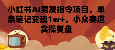 小红书AI男友指令项目，单条笔记变现1w+，小众赛道实操复盘-zhangyuwc