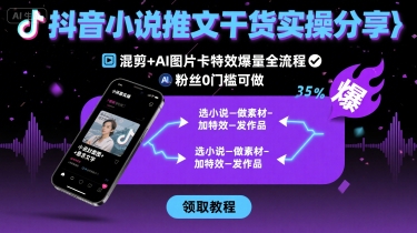 抖音小说推文干货实操分享，混剪+AI图片卡特效爆量全流程，0粉丝0门槛可做-zhangyuwc