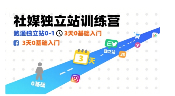 社媒独立站训练营，跑通独立站0-1，3天0基础入门-zhangyuwc
