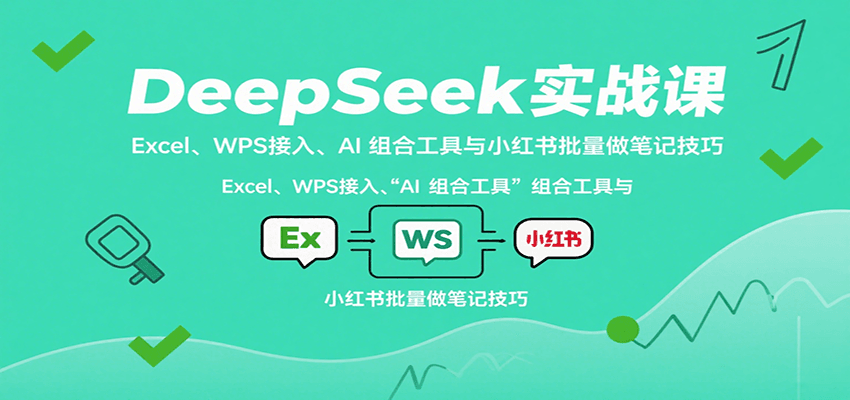 DeepSeek实战课：Excel、WPS接入、AI 组合工具与小红书批量做笔记技巧-zhangyuwc
