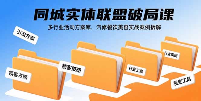 同城实体联盟破局课，多行业活动方案库，汽修餐饮美容实战案例拆解-zhangyuwc