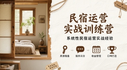 民宿运营实战训练营，系统性民宿运营实战经验-zhangyuwc