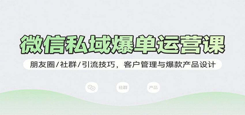 微信私域爆单运营课：朋友圈/社群/引流技巧，客户管理与爆款产品设计-zhangyuwc