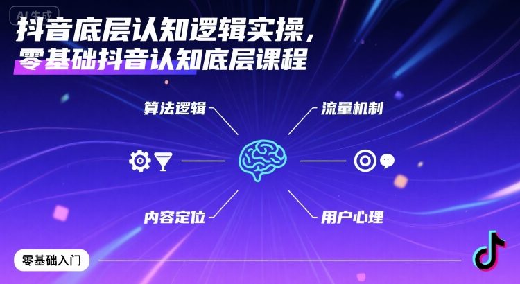 抖音底层认知逻辑实操，零基础抖音认知底层课程-zhangyuwc