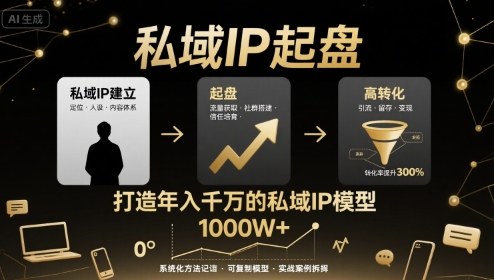 私域IP起盘，私域ip建立、起盘、高转化，打造年入千万的私域ip模型-zhangyuwc