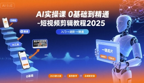 AI实操课0基础到精通-短视频剪辑教程2025-zhangyuwc