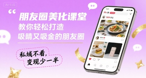 朋友圈美化课堂，教你轻松打造，吸睛又吸金的朋友圈，私域不看，变现少一半-zhangyuwc